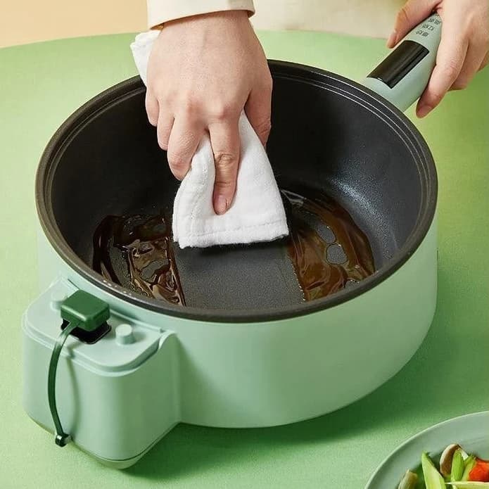 Kitchen Machine with Electric Heater Pan Intelligent Automatic Frying Machine Without Oil Smokes Non-stick Electric cooker