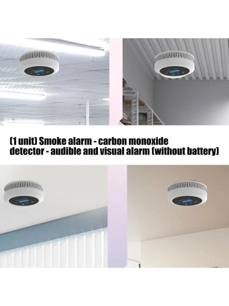 652F Ceiling Mount Smokes and Carbon Monoxide Detector, Hearable Visual Indoor Alarm with Test Button for School Home Room
