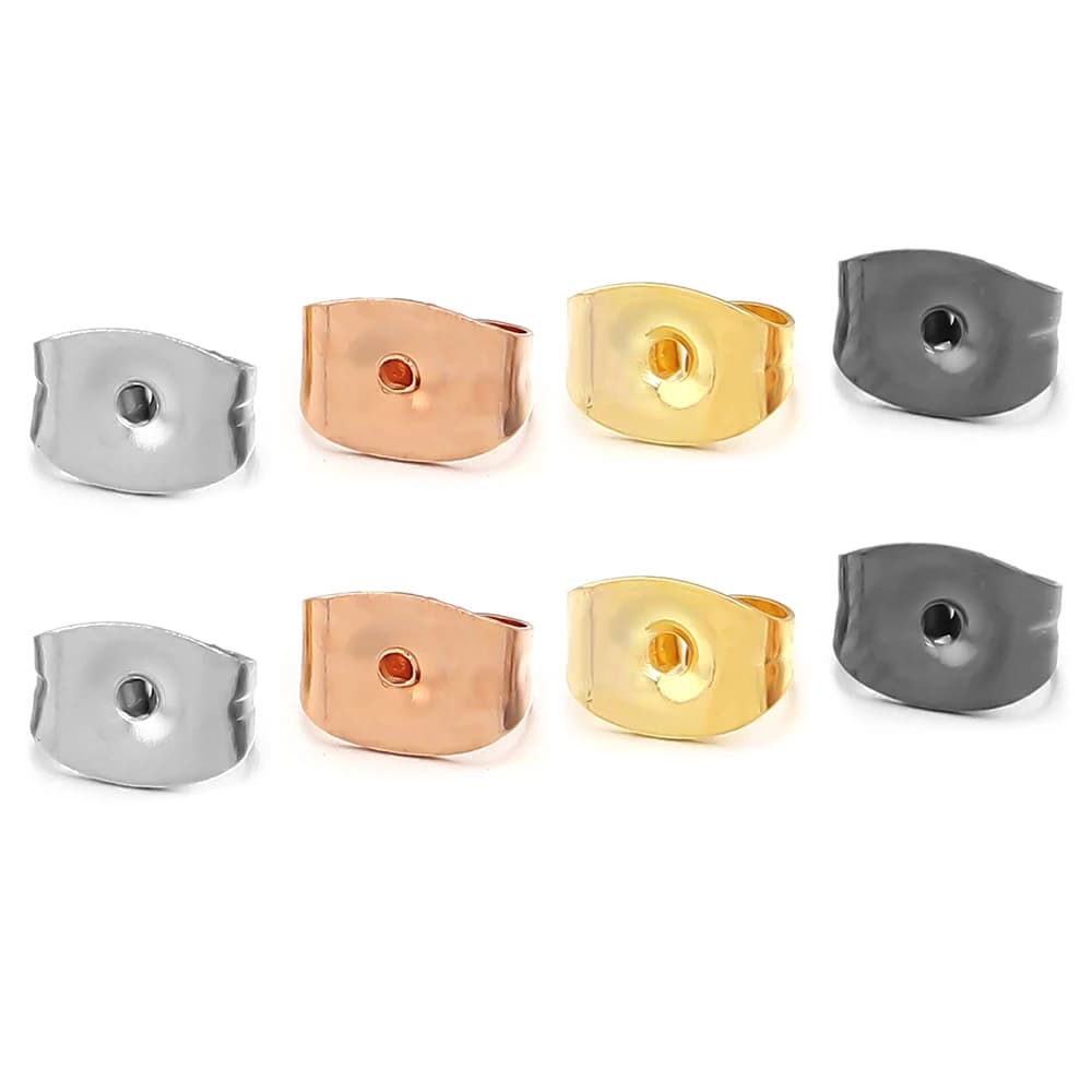 100-200pcs Stainless Steel Earring Back Earring Stopper Butterfly Earplug For Jewelry Making DIY Earring Blocked Cap Accessories