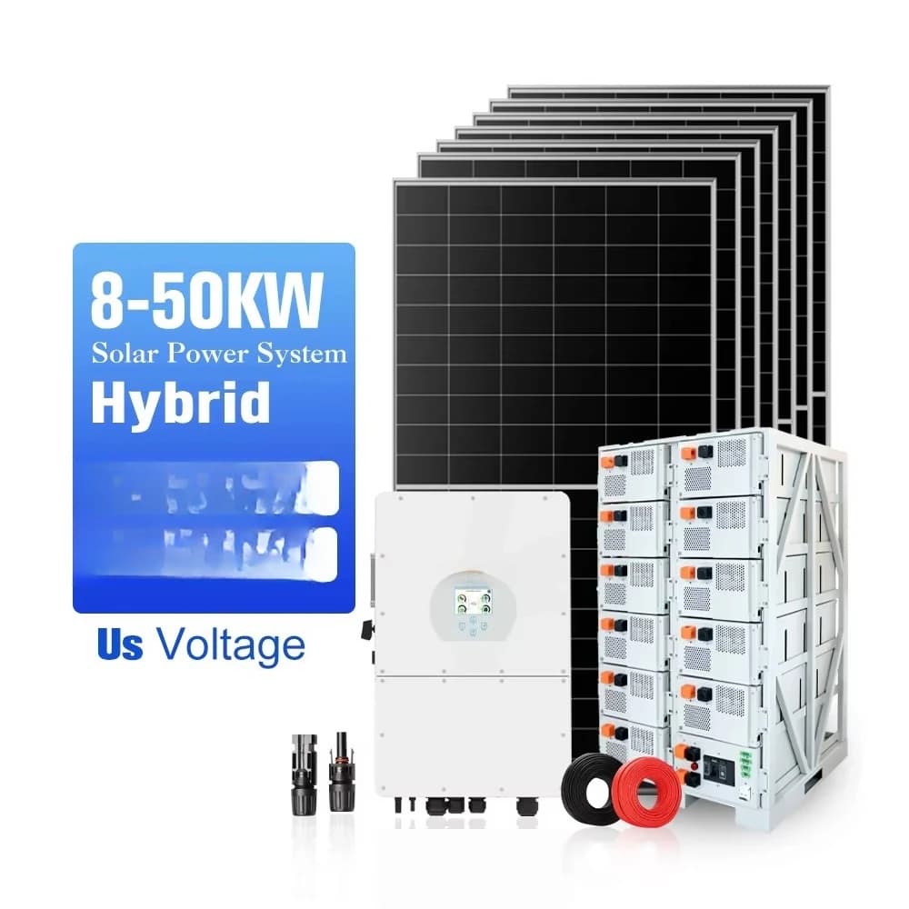 Kit solare Kit completo inverter per sistema solare ibrido da 5kw 6kw 8kw con pannelli solari e batterie agli ioni di litio per uso domestico