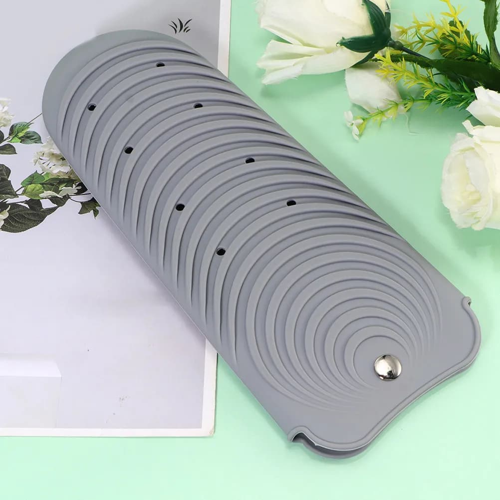 Custodia da viaggio in silicone per ferro arricciacapelli, resistente al calore, porta piastra, borsa portaoggetti per strumenti per capelli, organizer portatile multifunzionale