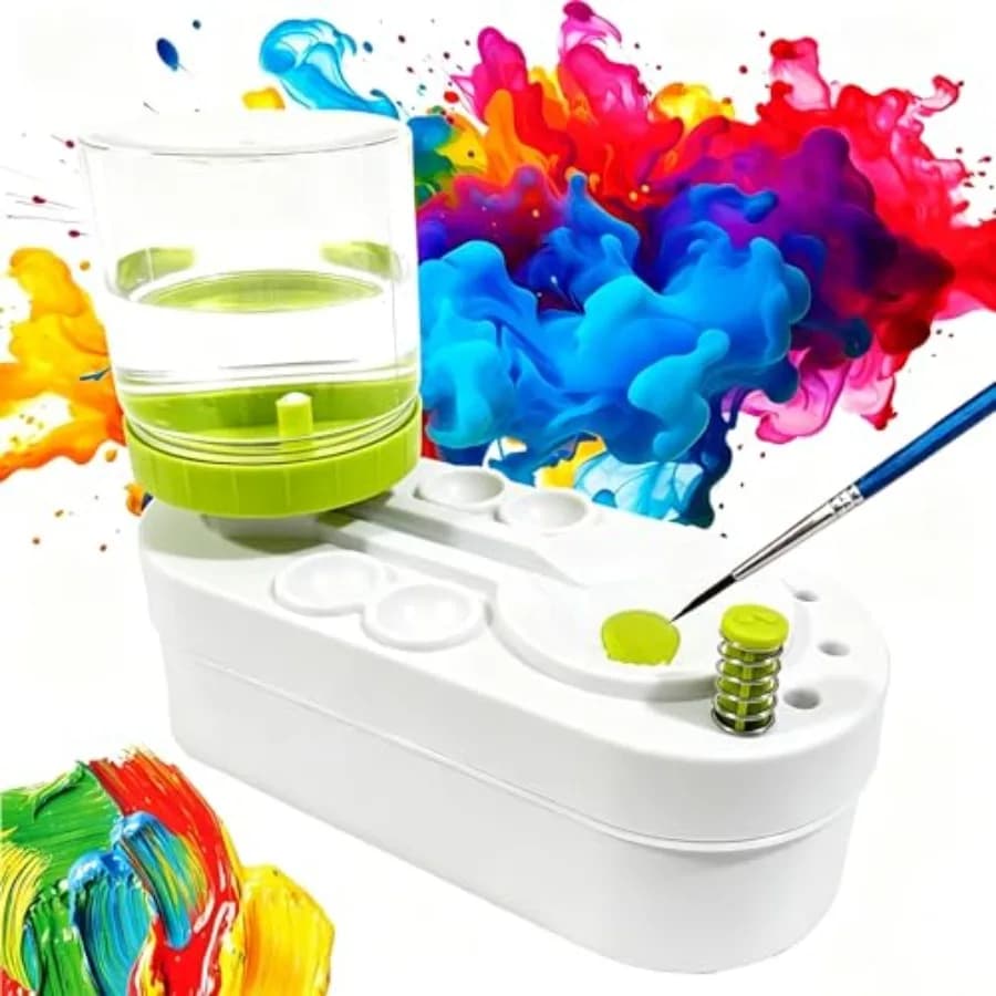 Upgraded Paint Brush Cleaner Brush Rinser Water Circulation Pre Assembled,Watercolor/Oil and Water-Based Paint Brush Cleaner To