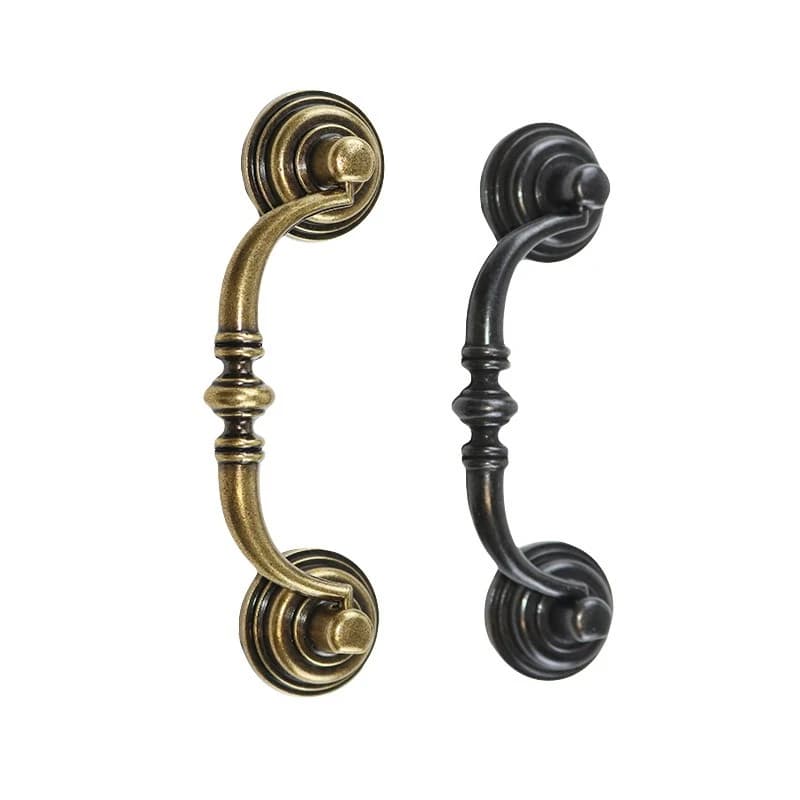 Maniglia per porta in lega di zinco Bronzo antico Nero Maniglia e pomello per mobili vintage per armadio in legno, armadio, cassetto, armadio da cucina