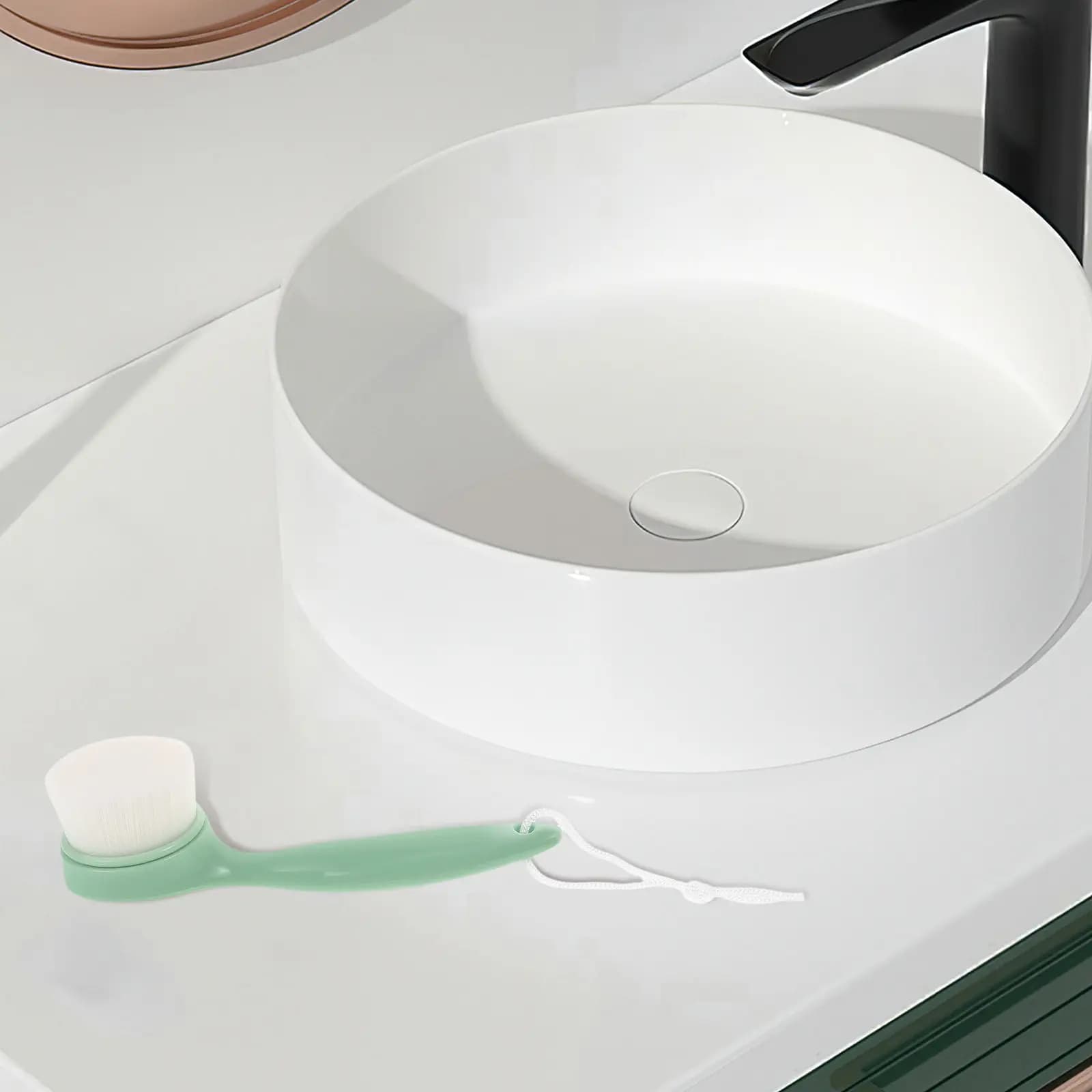 Spazzola per il viso a setole morbide con manico lungo per una delicata esfoliazione, pulizia del viso, massaggio, strumento per la rimozione del trucco, scrubber per la cura della pelle