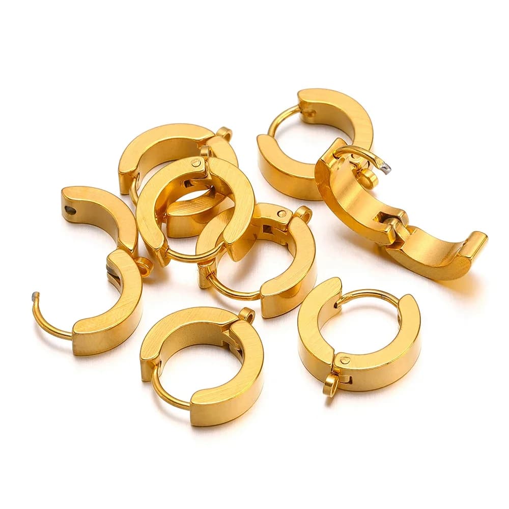 10 pcs fashion circle earrings in stainless steel round hooks with ring for diy jewelry results components for wholesale earrings
