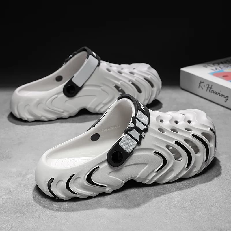 Durable EVA Men Shower Slide Slippers Anti Slip Waterproof Thick Footbed Open Toe Slides Household Indoor Footwear