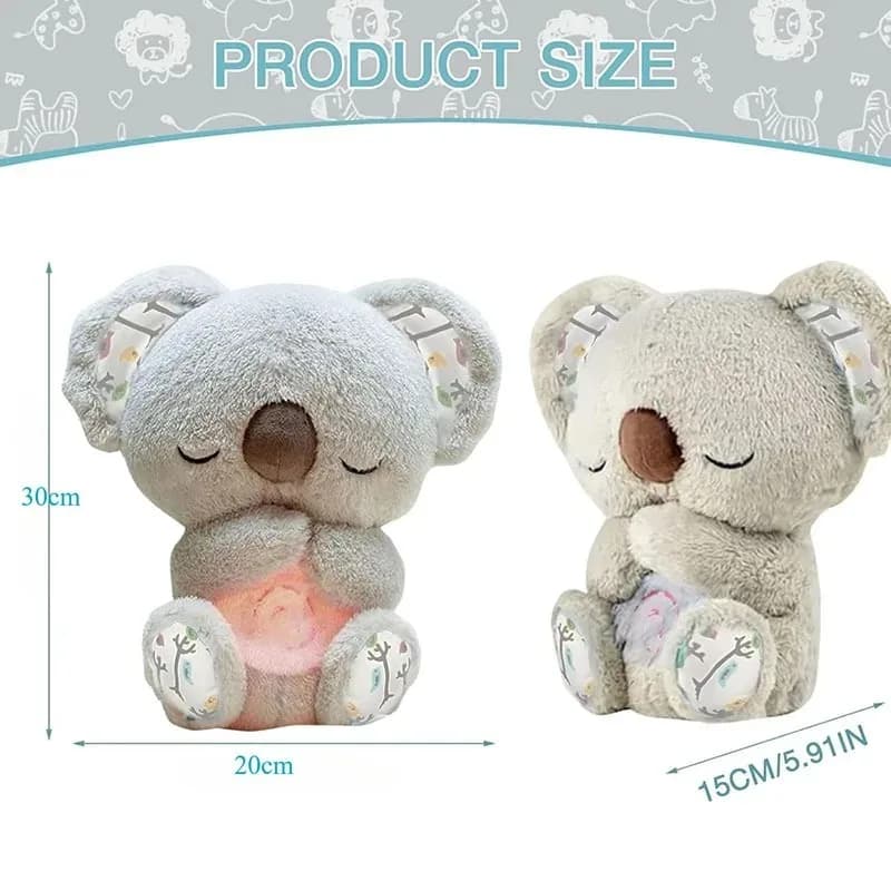 Nuovo Peluche Koala con Luce Notturna Soffusa, Musica Rilassante e Respirazione Simulata, Giocattolo Confortante per la Notte