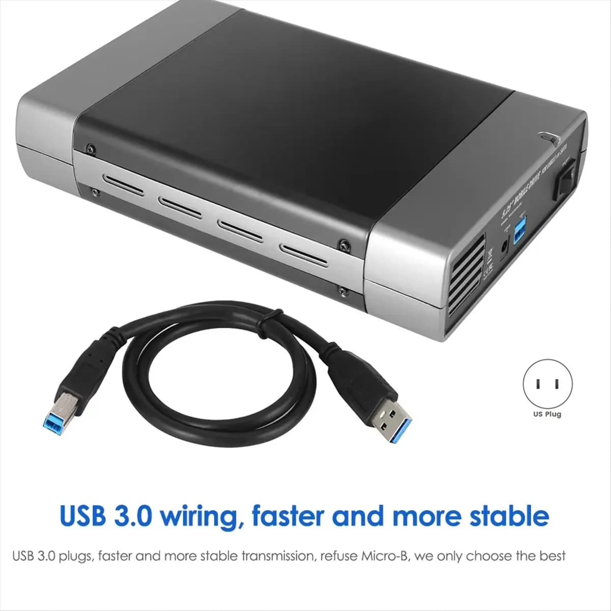 【♮•▲Today-Only!】5.25in HDD SSD Enclosure Case USB3.0 to SATA External Hard Drive Case Support DVD SSD HDD Hard Disk Box 16 Speed