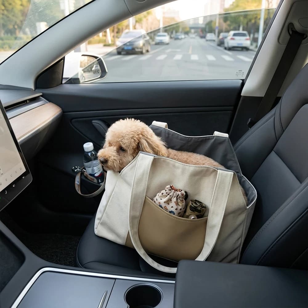 Borsa Trasportino Estiva Rinfrescante per Animali Domestici, Borsa a Tracolla per Gatti e Cani, Traspirante, per Auto, Viaggi, Esterni, Cuccioli e Gattini