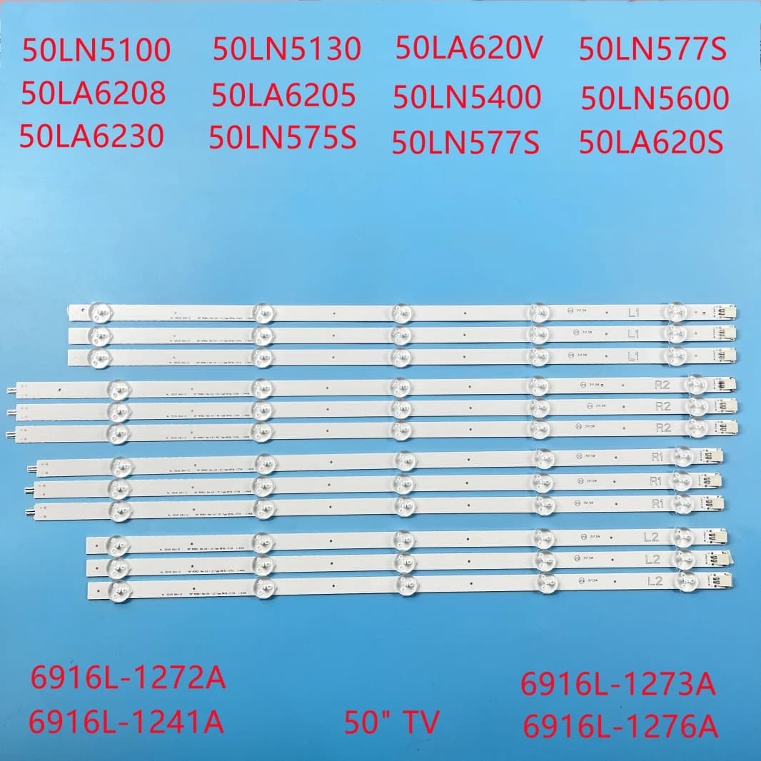 Striscia di Retroilluminazione a Led 10 Lampada per LG 50 "Tv 50LN5400 50LA620V 6916L-1276A 6916L-1273A 6916L-1272A 6916L-1241A 50LN577S 50LA620S