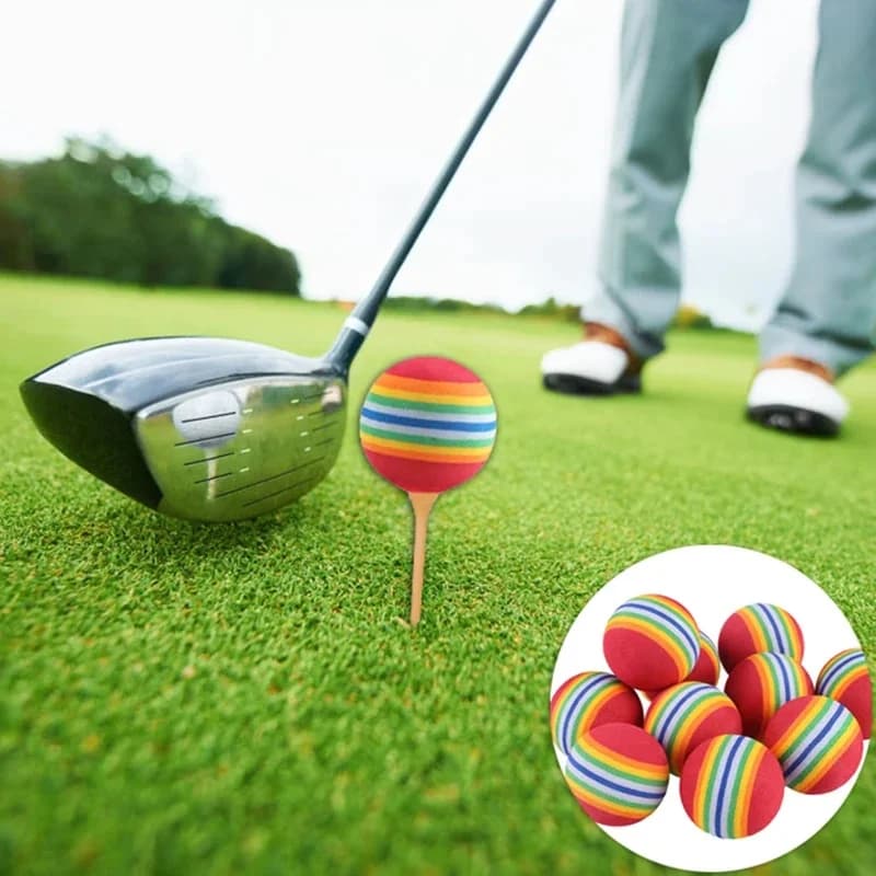 1PCS Foam Golf Balls Indoor Swing Training Practice Balls Rainbow Sponge Balls Golf Beginners Training Aid Accessories