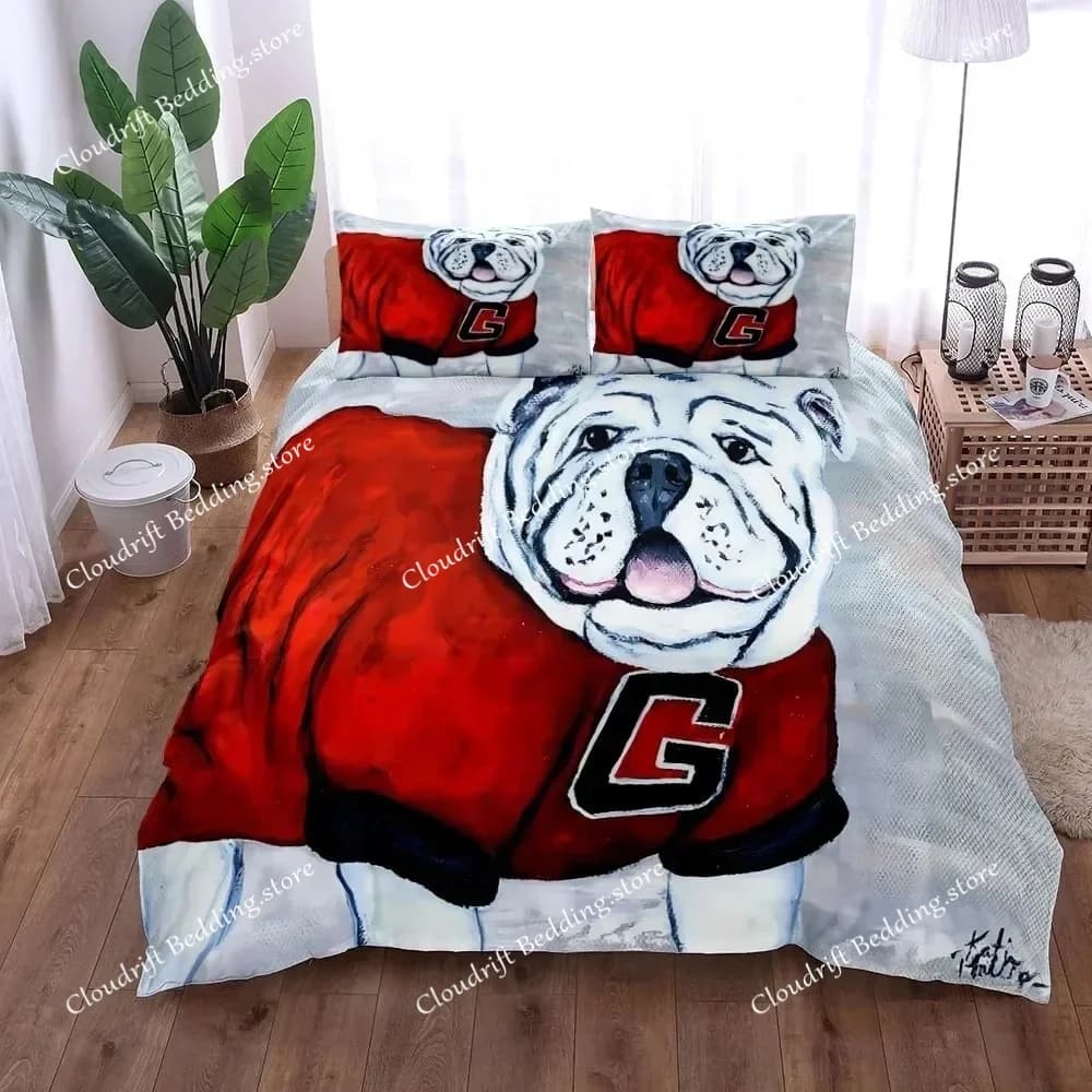 Set Copripiumino 3D con Stampa Cane Felice, Disponibile in Misure UK Singolo, Doppio, Queen e US Twin, Full, King Size, Set Biancheria da Letto in Poliestere