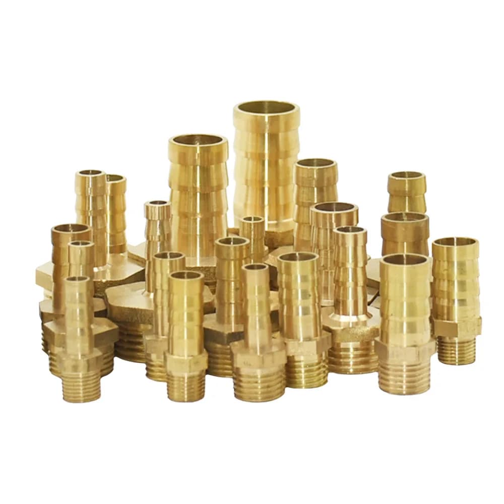 Brass 1/8 1/4 1/2 3/8 3/4 1 "Machine A 4/6/8/10/12/16/20/25/32mm Pipe Barb Connector for Copper Pipes Coupler