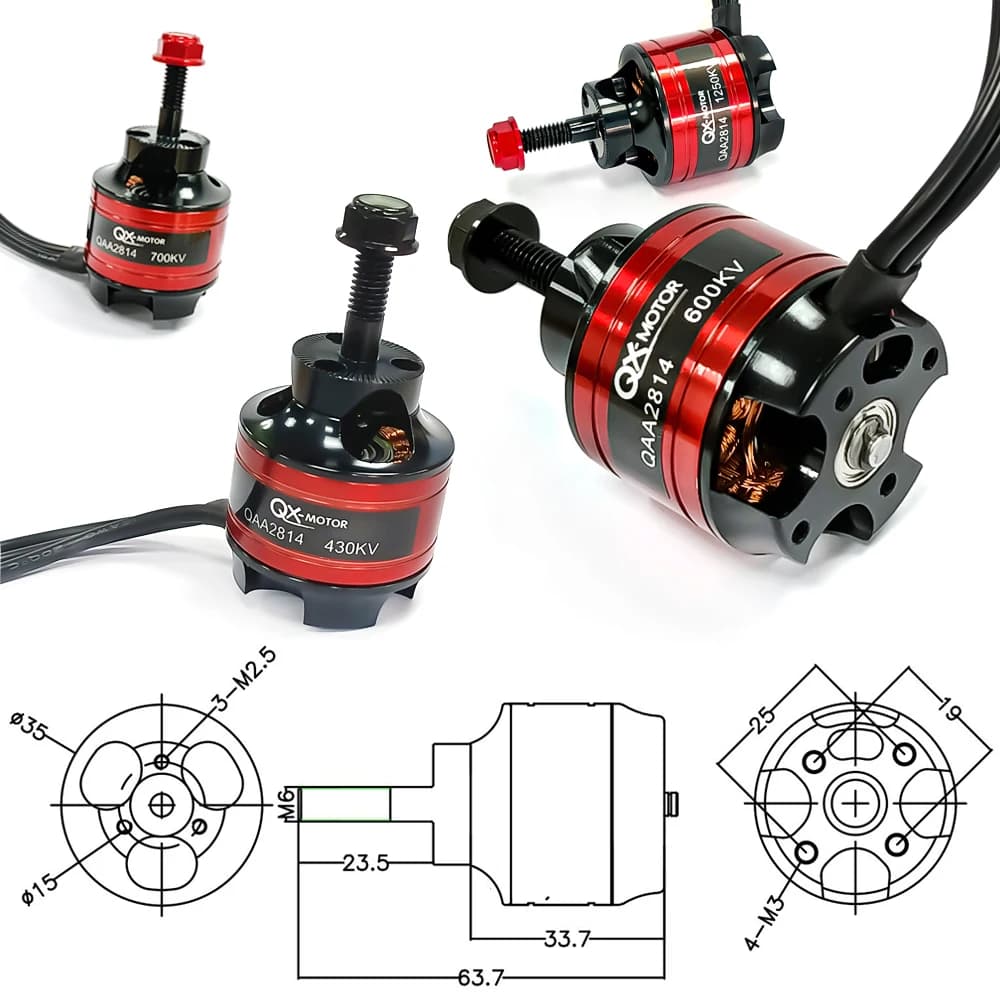 Motore Brushless QX-MOTOR QAA2814 2814 3536 600-1250KV CW CCW per Droni RC e Aeromobili