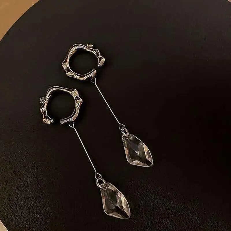 Orecchini pendenti alla moda con cristalli per donna, stile coreano, con nappe lunghe, gioielli da festa, idea regalo