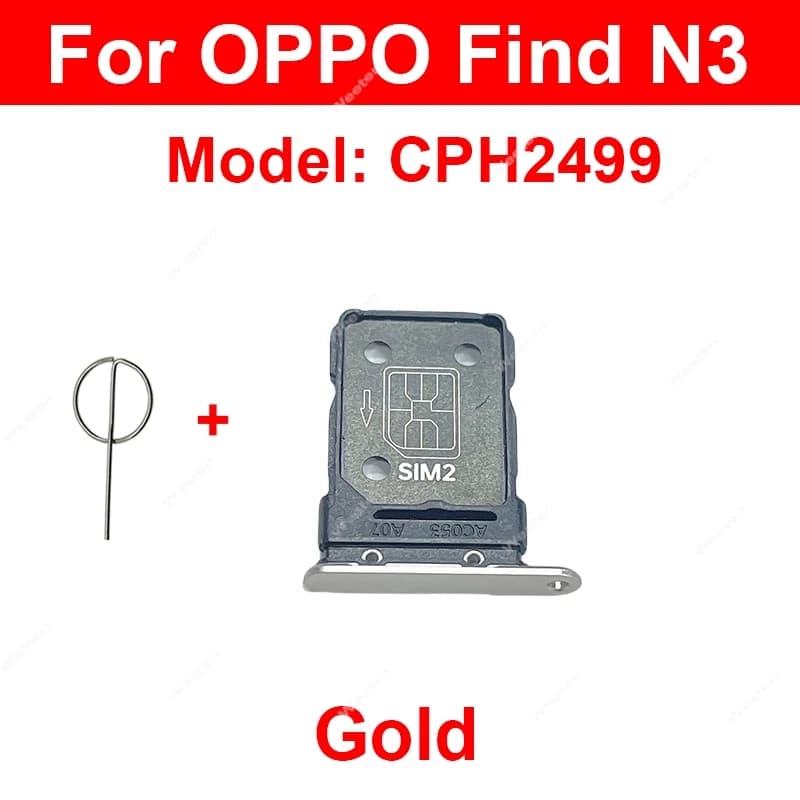 Vassoio della scheda SIM per OPPO Trova N Trova N2 Trova N3 Trova N3 Flip 5G PEUM00 CPH2499 Slot del supporto della scheda SIM Parti di riparazione di ricambio