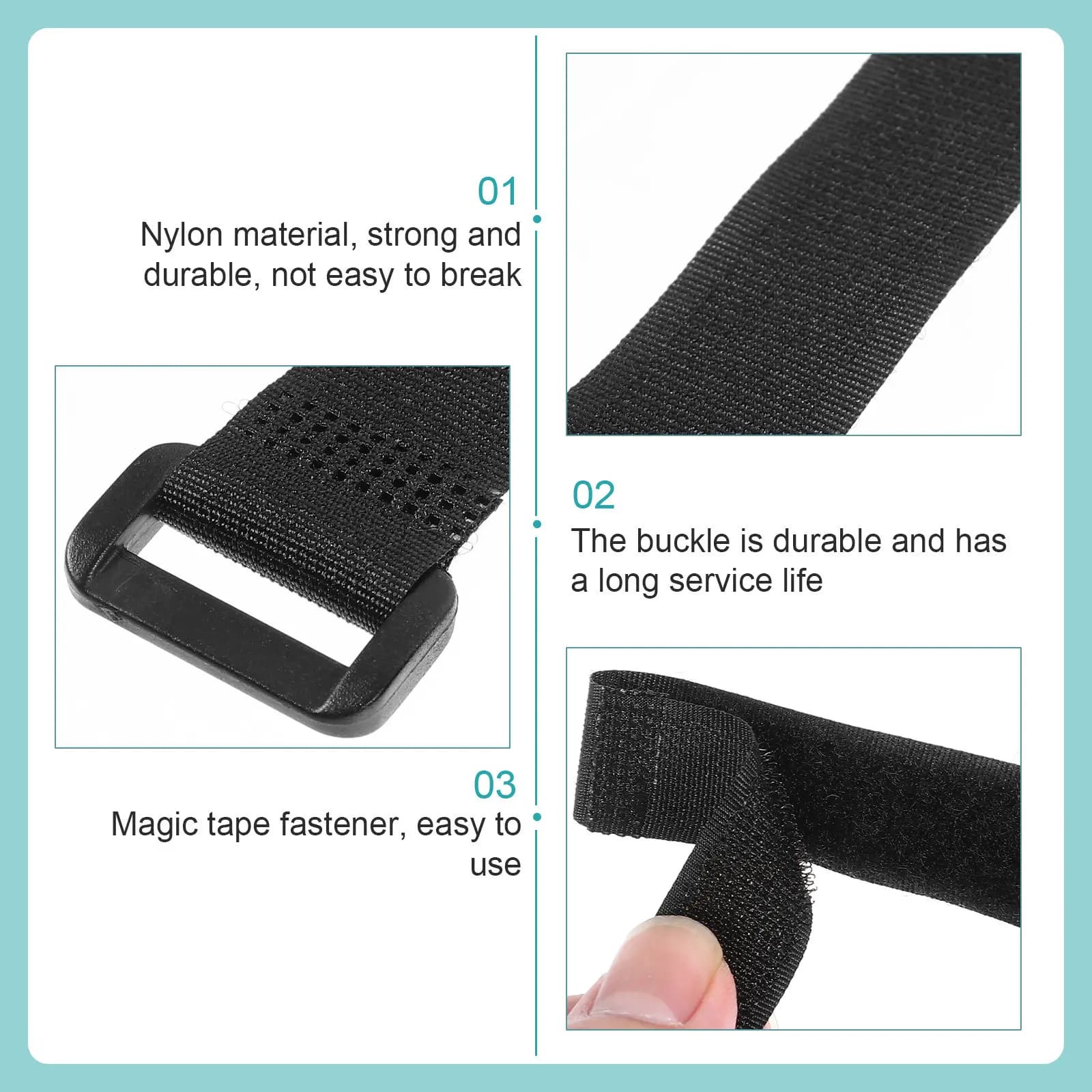 Set di 6 Cinghie di Fissaggio Resistenti per Biciclette, Bagagli, Sci, Tappetini Yoga, Fascette per Cavi