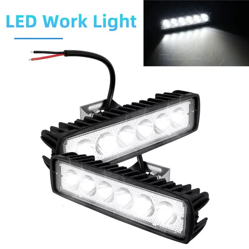 Barra luminosa a forma di striscia luminosa da lavoro a LED 6000K Flood Off Road Head Car Light Ricambi auto 12V Fari fendinebbia di guida Lampada di guida DRL