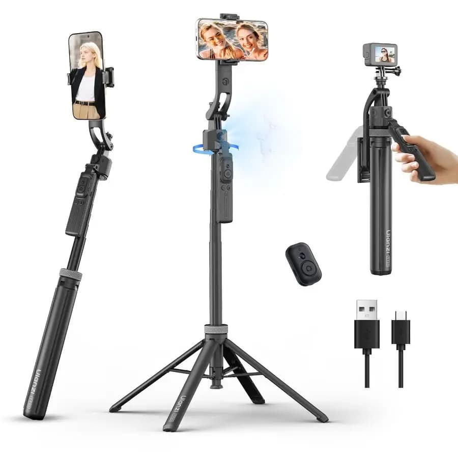TT23 64 Tripod with Automatic Face Tracking for iPhone and Android with Remote Control, Selfie Auction 360° Rotating Following Your Movements, Facial Recognition