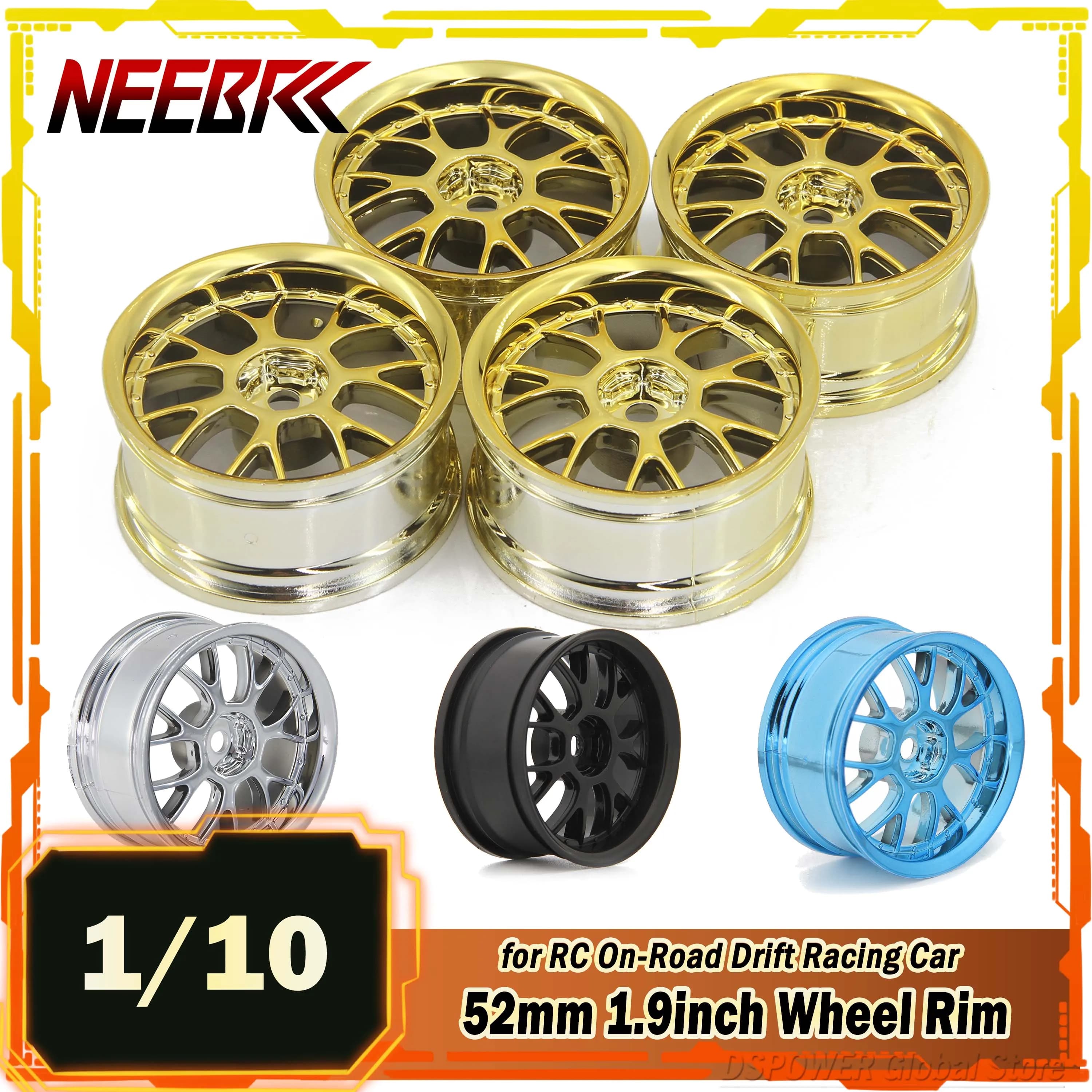 4PCS NEEBRC 1.9 pollici Cerchione 52 millimetri di Plastica Dura Pneumatico Pneumatico Esagonale Hub per 1/10 RC On-Road Drift Auto Da Corsa HPI Tamiya Wltoys giocattoli