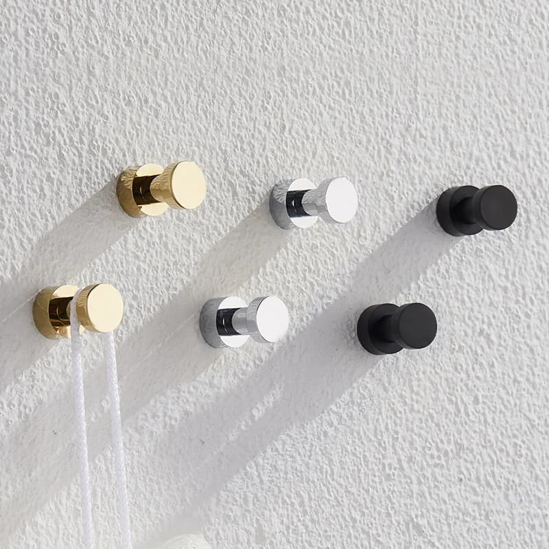 2/3/4/5 pieces anti-rust brass bathrobe hook for towel key hat hook clothes hangers home decoration accessories for home bathroom