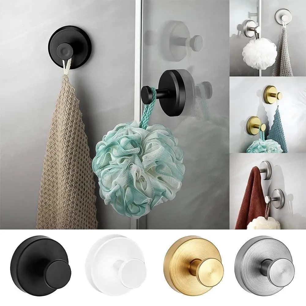 Stainless Steel Christmas Suction Cup Hook No Drill Strong Suction Wall Suction Hook Polished Finish Round Peg