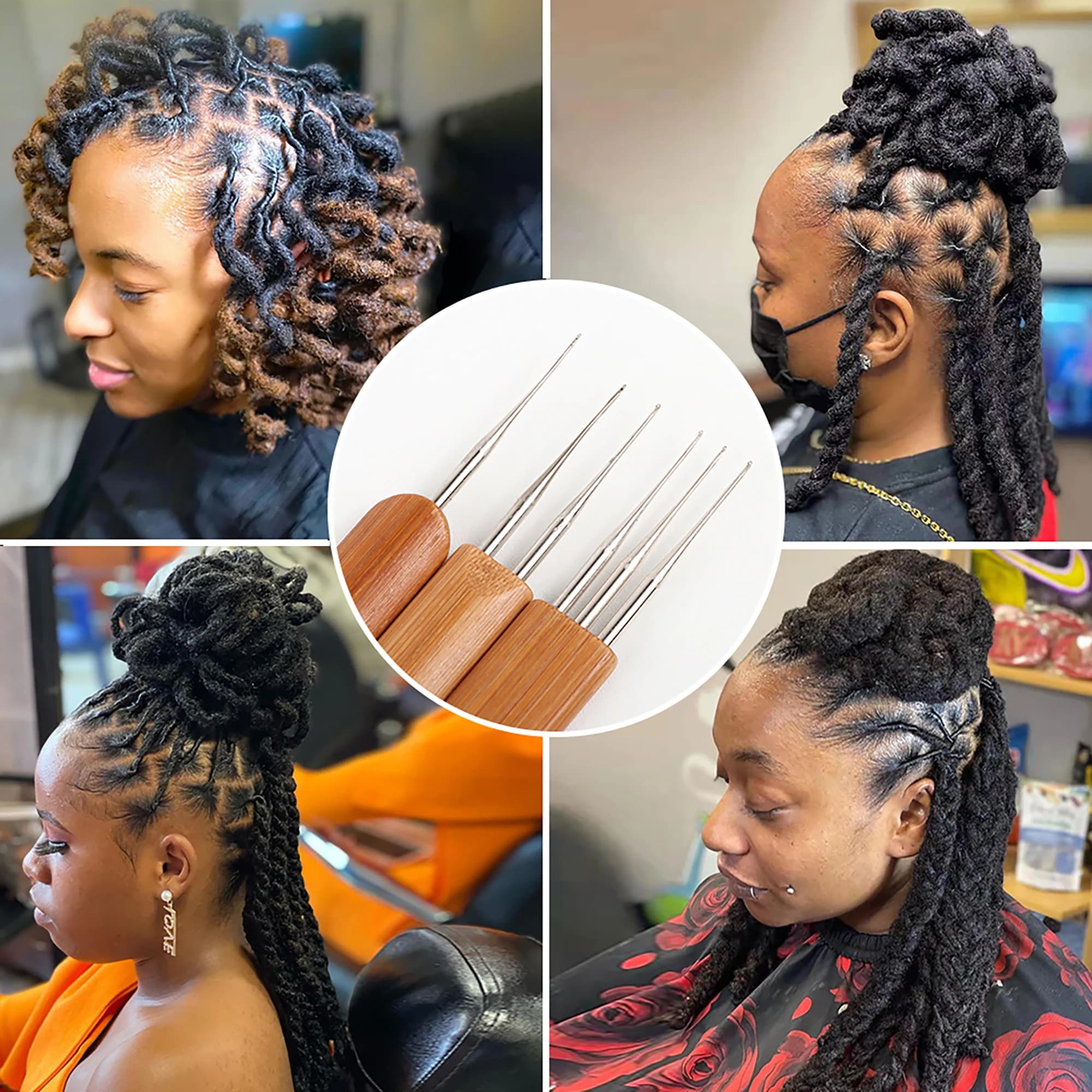 Orientfashion Estensione dei capelli Ago all'uncinetto Gancio sottile per Dread Locks Interlocks Ago di ventilazione Pinsa De Croche Haken