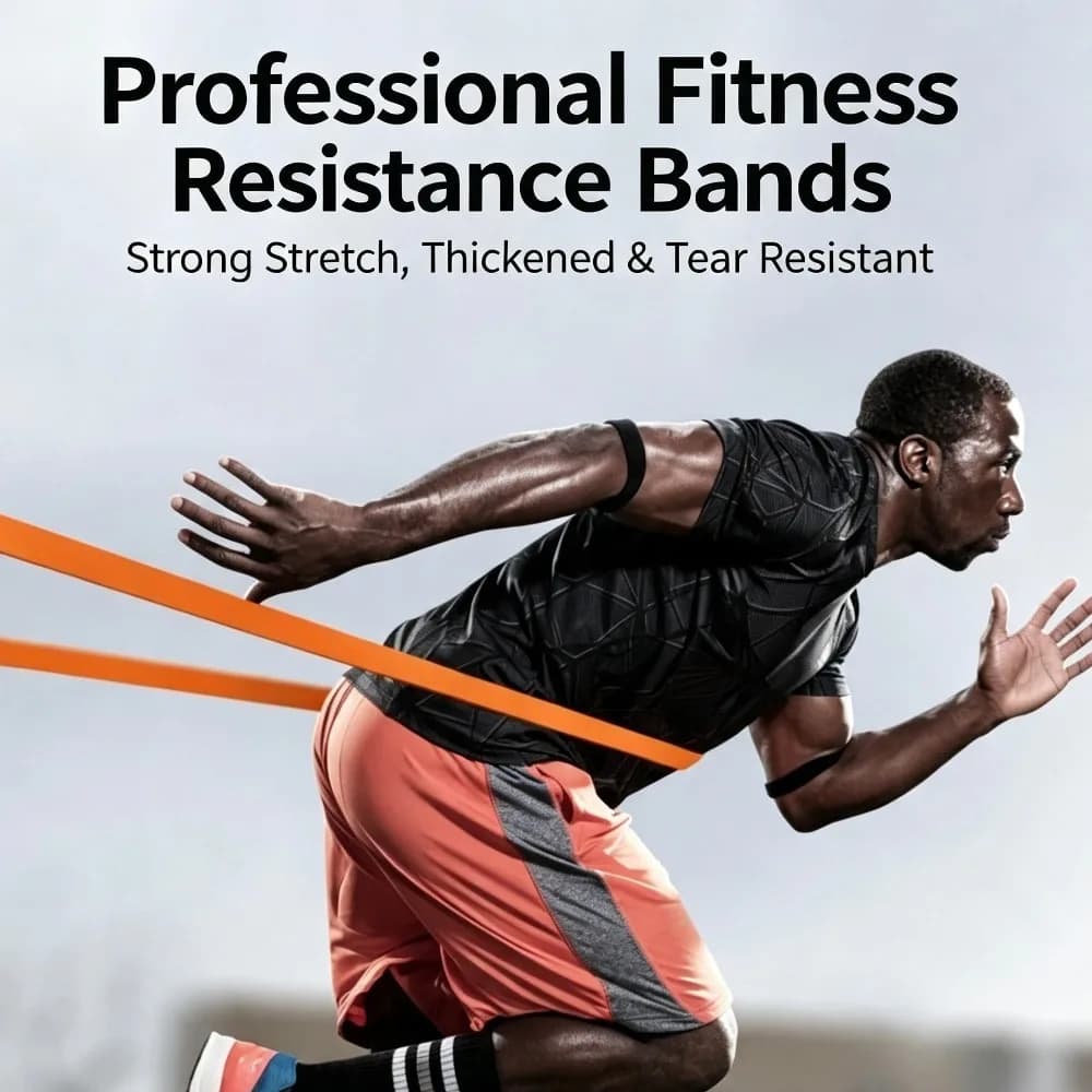 Thickened Resistance Loop Bands, 25-65LBS Elastic Stretch Bands for Yoga, Fitness Workout, Pull-up Assist & Full Body Resistance Training