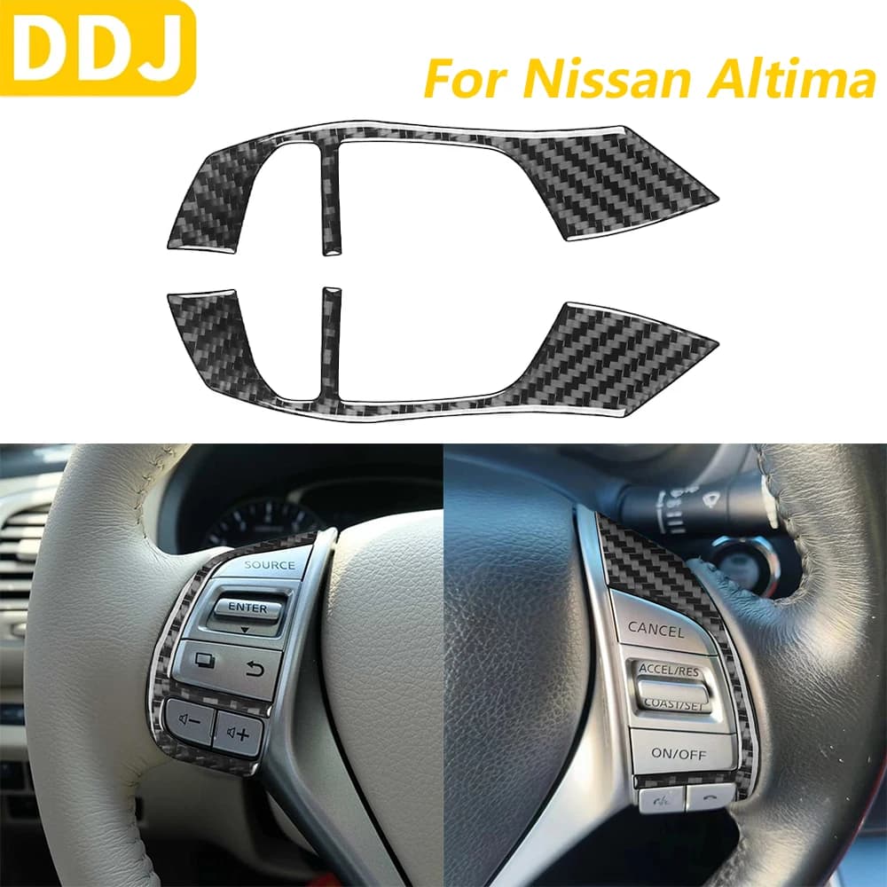 For Nissan Altima 2013-2018 Real Carbon Fiber Flyer Button Cover Panel Covering Accessories Auto Interior Decoration Wall decal