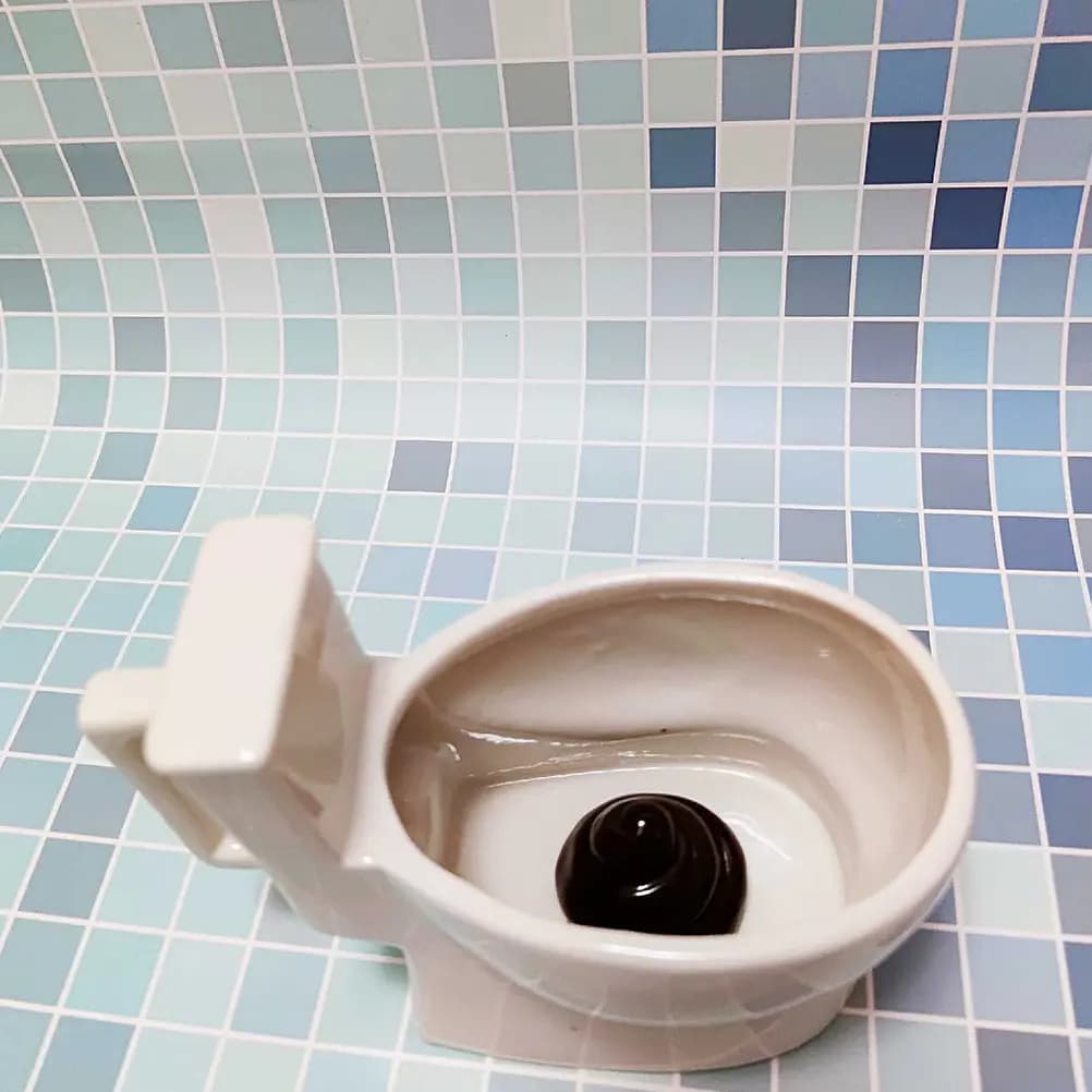 Tazza in Ceramica a Forma di WC con Manico, Design Originale per Bevande, Acqua, Birra, Latte, Cocktail Misti, Uso su Scrivania e Tavolo