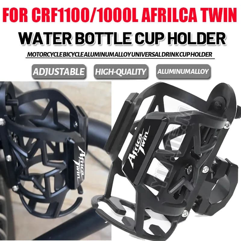 Water Bottle Holder for Moto CRF1100L CRF1000L Africa Twin, Cnc Beverage Holder for Coffee and Tea