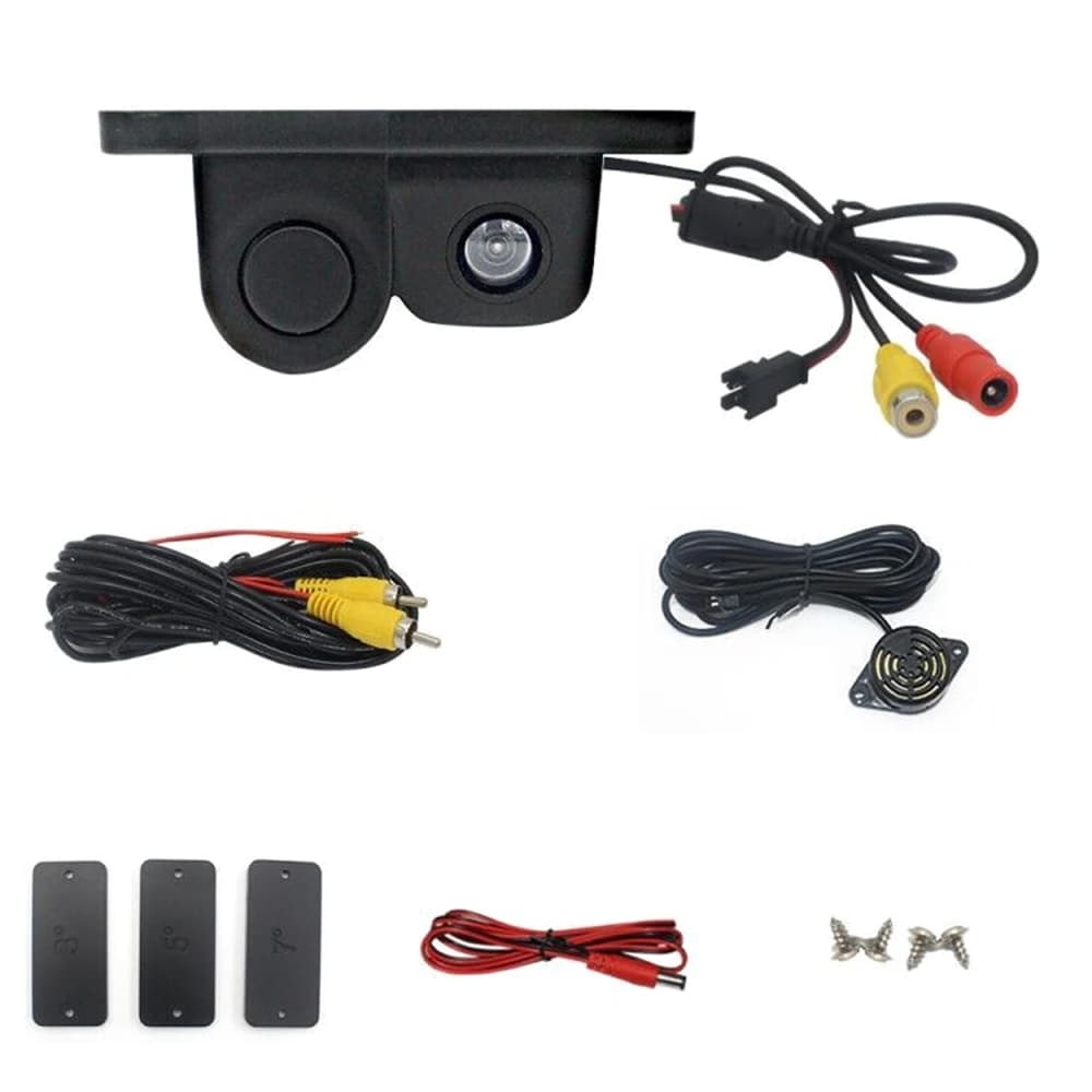 2 in 1 Car Rear View Camera Parking Reversing Sensor Radar Rear View Backup Night Vision Camera 12V For Various Of Vehicle