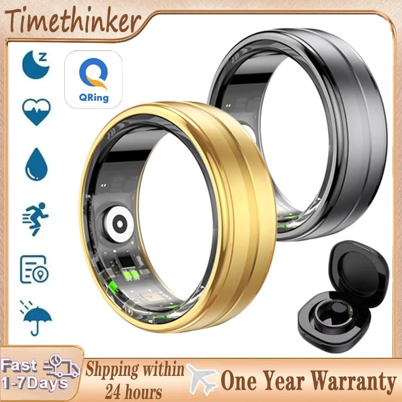 Timethinker R06 Smart Ring Men's Health Monitor IP67 5ATM Health Monitor Waterproof Blood Pressure Sleep Heart Rate Smart Rings