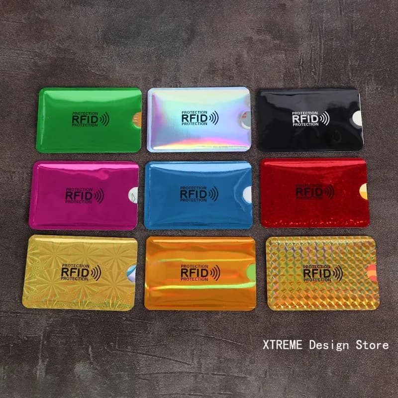 Porta carte Rfid in alluminio da 1 pezzo Lettore di blocco NFC Blocco ID Porta carte di credito Custodia protettiva Custodia per carte di credito in metallo