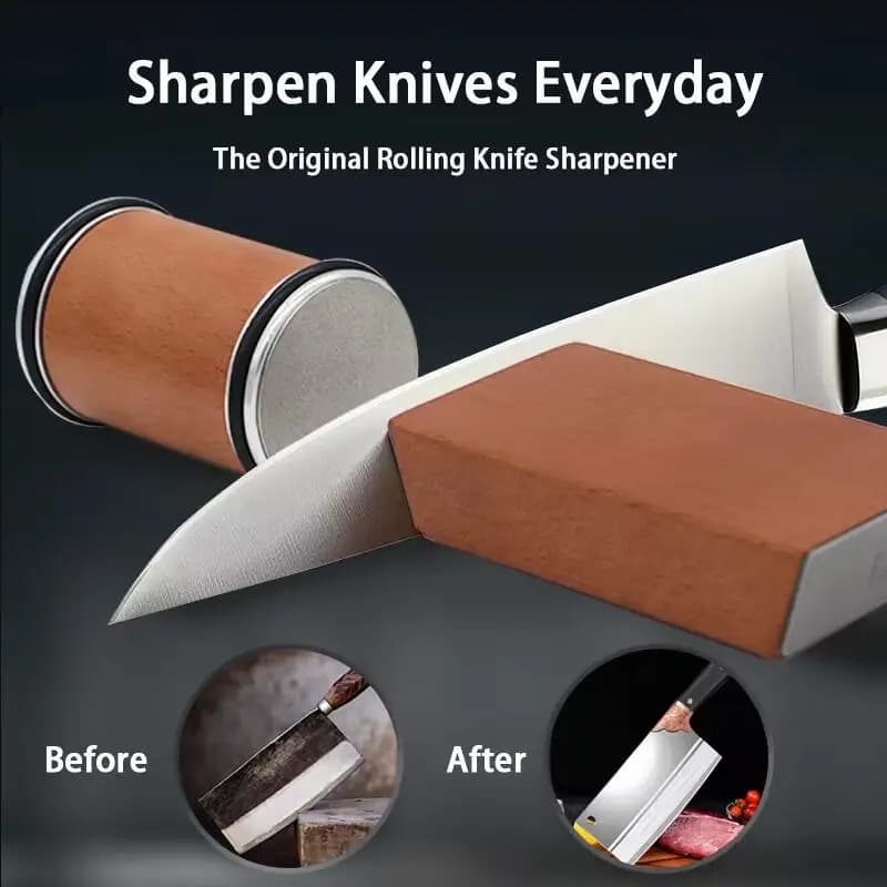 Kit per affilare i coltelli con rotolamento Portacoltelli magnetico Pietra per affilare il diamante con utensili da cucina con rullo angolare da 15 e 20 gradi