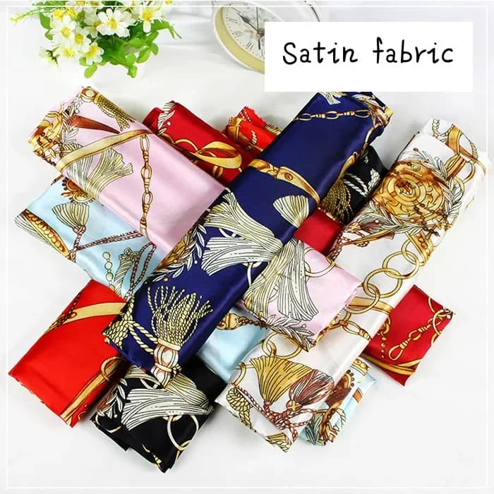 150cm satin fabric classic chain printing fabric clothing handmade gift box packaging fabric scarves scarf diy cloth