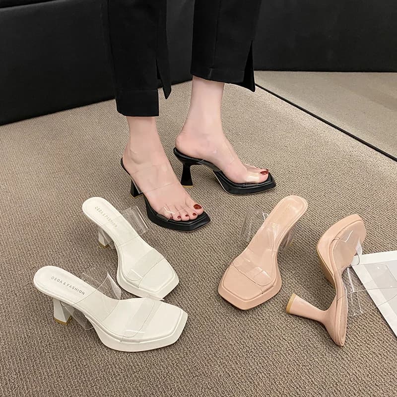 Nuovi Sandali Estivi alla Moda e Comodi con Punta Quadrata e Tacco Medio per Donna
