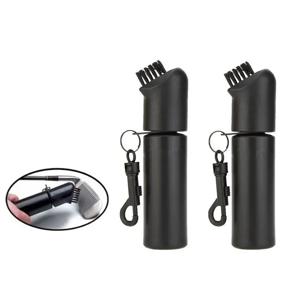 Set di 2 Spazzole per la Pulizia delle Mazze da Golf con Flacone Spray in Plastica Nera da 150ml, Facile da Trasportare, Pulitore Portatile per Mazze e Palline