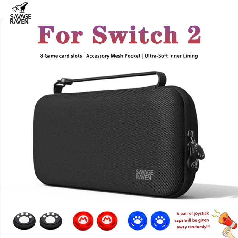 Savage Raven by Skull & Co. Custodia da trasporto EDC con guscio protettivo rigido antigoccia e antigraffio per borsa portatile Switch2