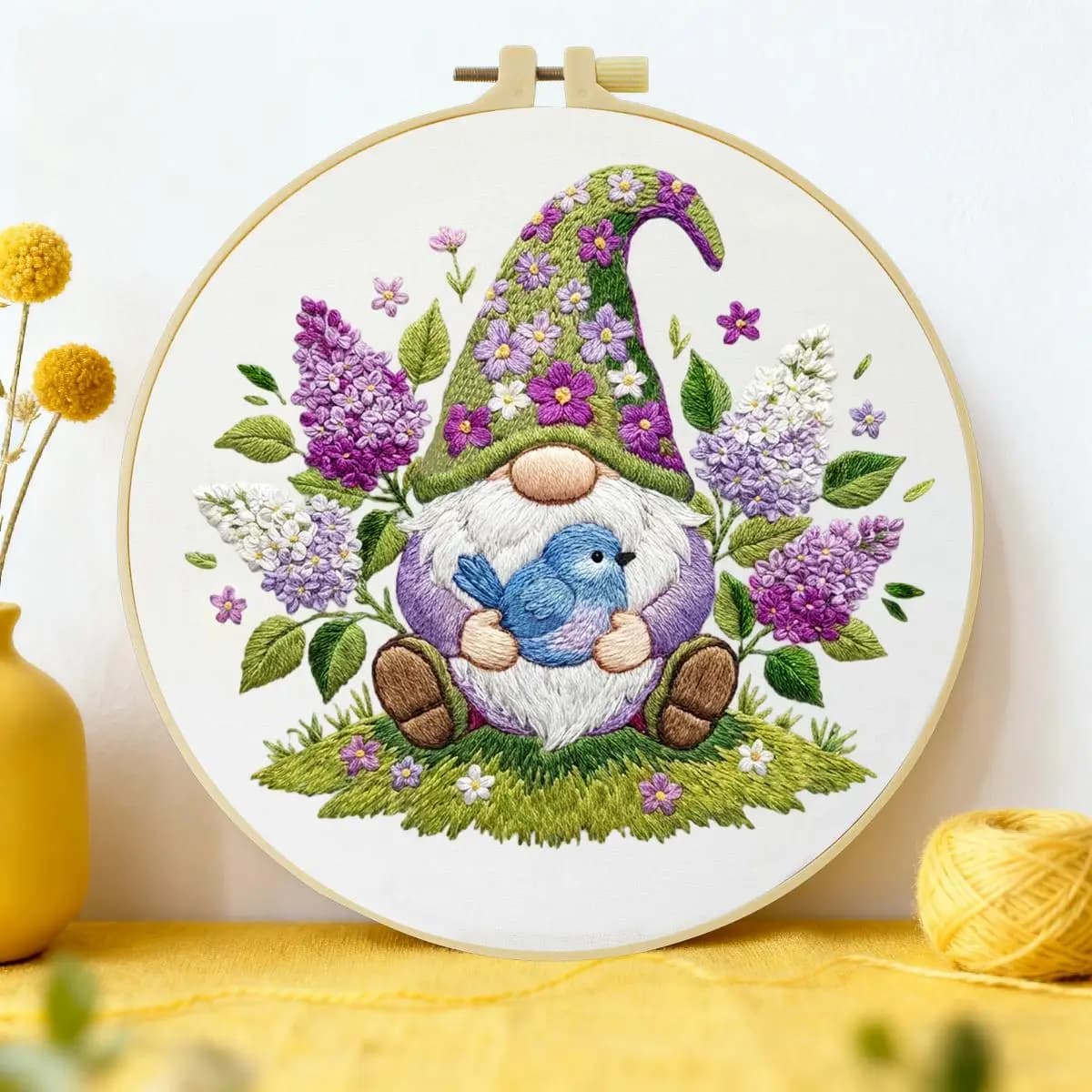 1pc 20X20CM/15X15CM 7.87/6.3inch dwarf Embroidery Starter Kit DIY kit DIY embroidery kit manualidades Sewing Art Craft Painting
