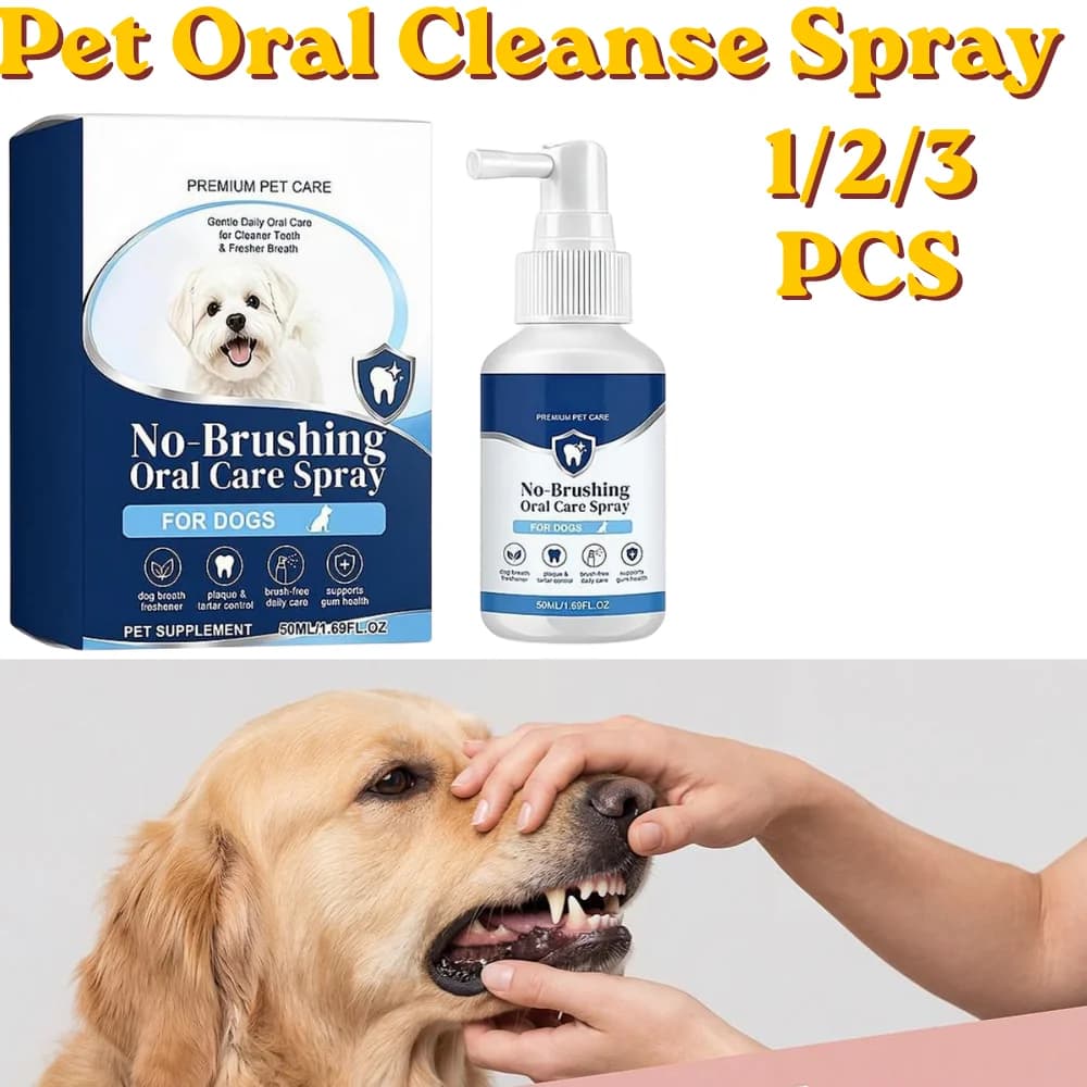 Dog Cat Teeth Whitening Oral Spray Bad Breath Eliminator Tooth Stain Reducer Portable Pet Daily Dental Care Supplies