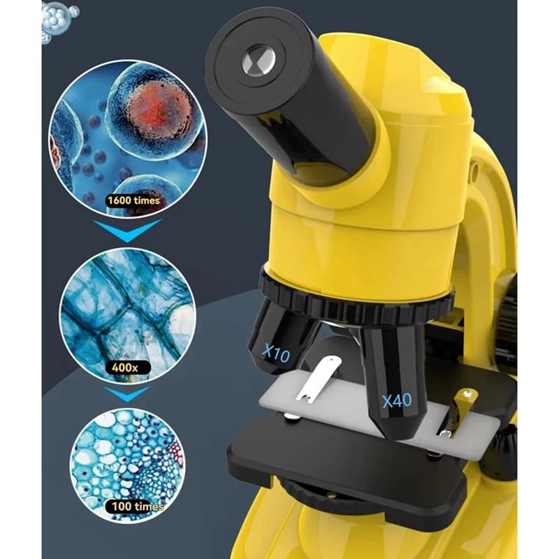 Kit per microscopio Giocattolo per microscopio biologico ad alta potenza da laboratorio per regali per esperimenti scientifici per la scuola domestica dei bambini