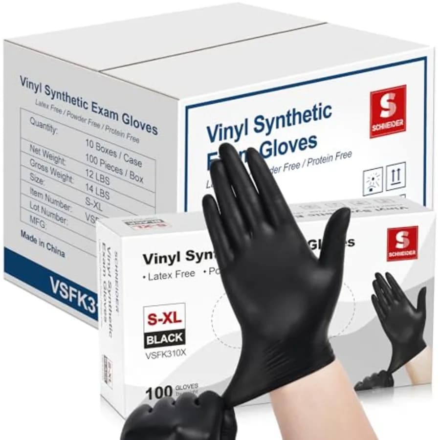 Guanti Sintetici in Vinile per Esami, 4 Mil, Senza Lattice, Monouso, per Uso Medico, Cucina, Pulizia e Preparazione Alimenti, Blu
