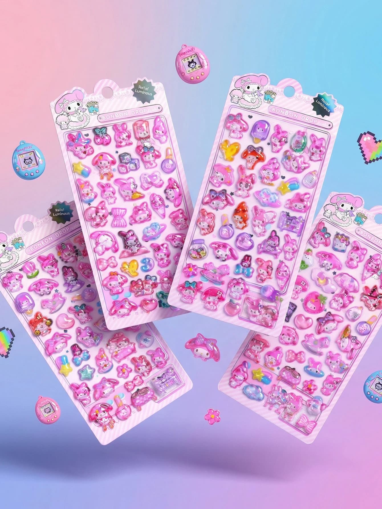 Adesivi 3D Carini in Rilievo – Adesivi Cartoon My Melody Water Shake, Adatti per Scrapbook, Agende, Diari, Quaderni e L