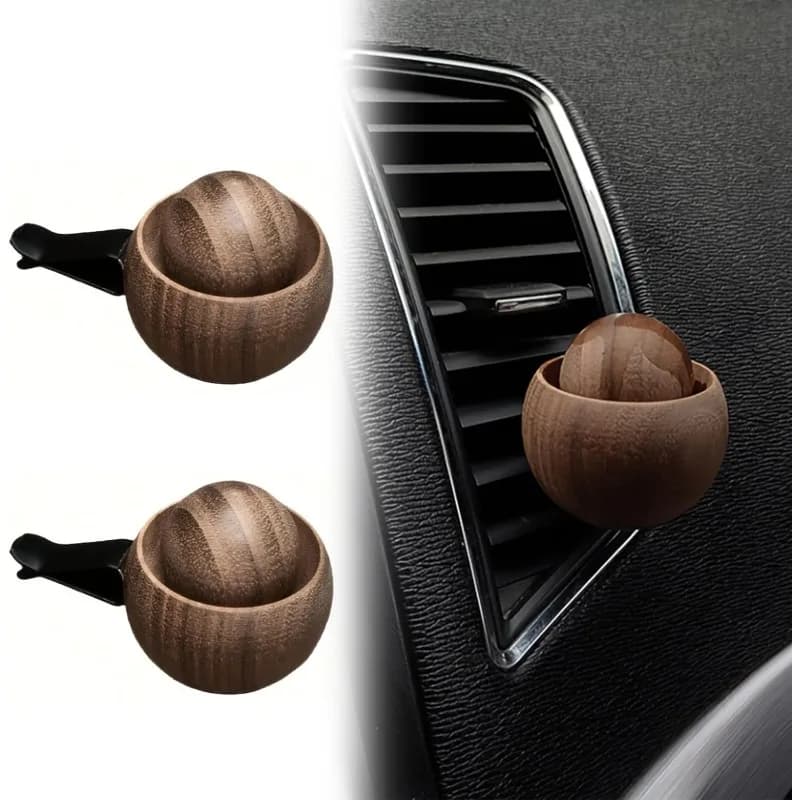 Wooden Essential Oil Diffusers Spherical Design Decor Diffuser Car Air Freshener Car Fragrance Natural Fragrance Dispersion