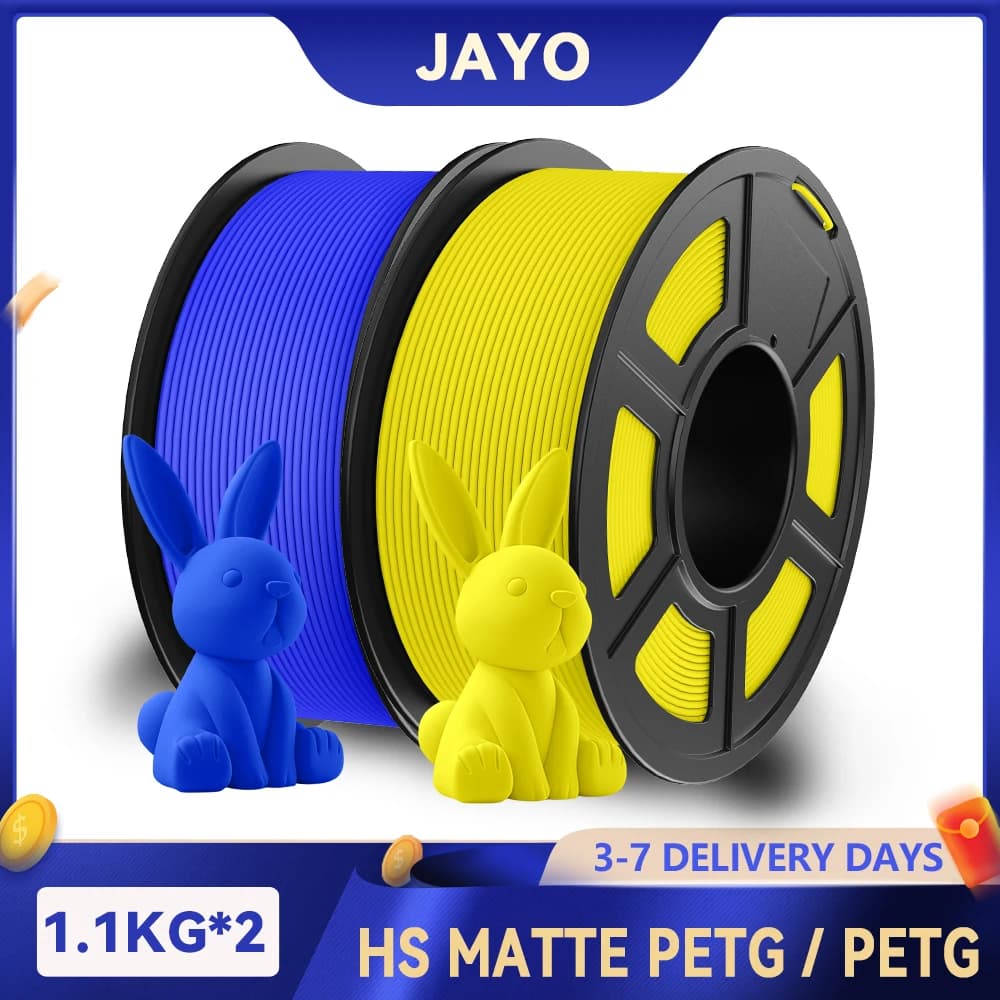 JAYO 2 Rotoli 3D Filamento PETG/PETG Opaco Ad Alta Velocità 1.75mm 600mm/s Gamma di Stampa Filamento per Stampante 3D PETG Ad Alto Flusso Veloce per 3D