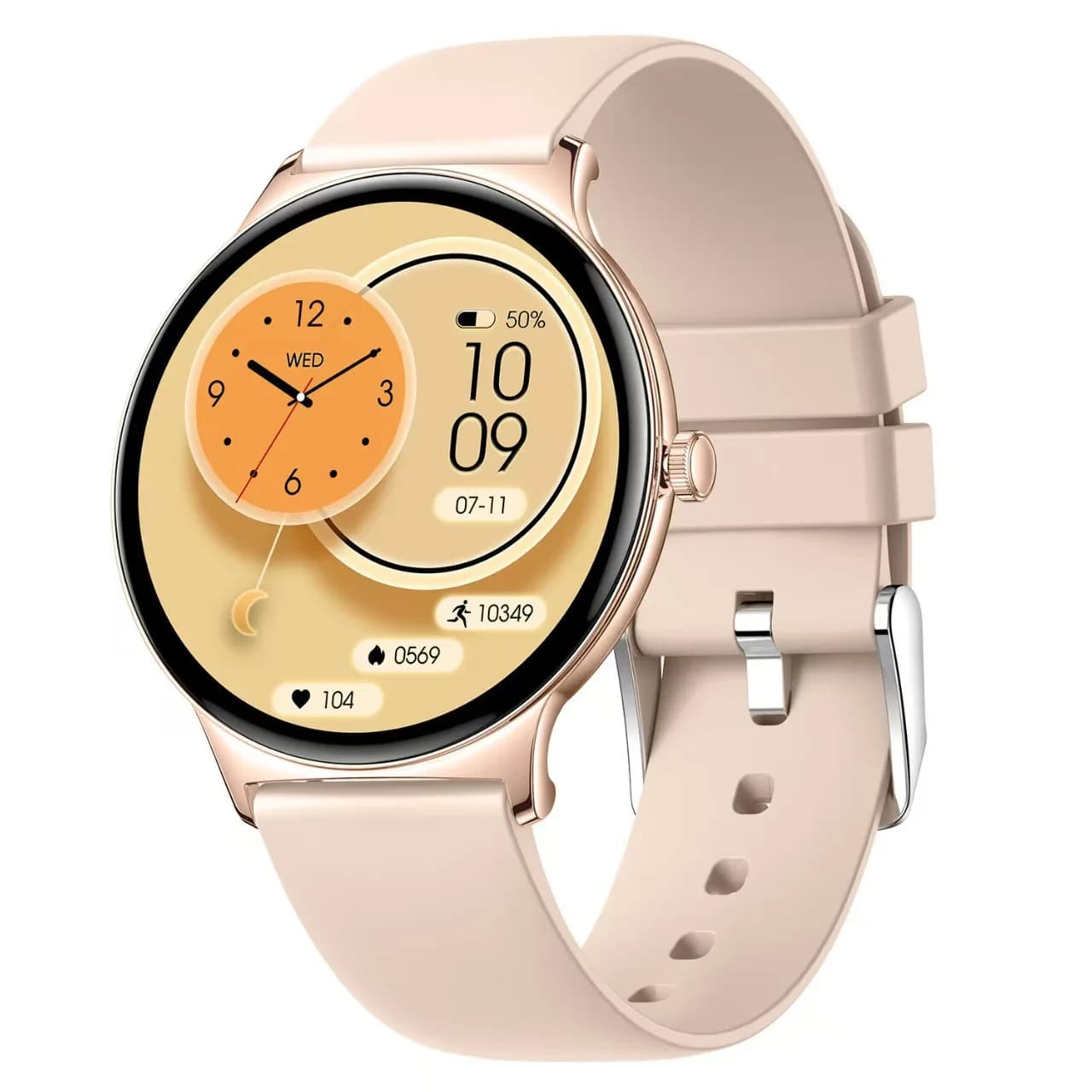 Smartwatch V89 with AMOLED Display Rolling 1,43", Ultra-thin Metal Case, Steel Strap, Fitness Monitoring, Custom Logo, Multilingual (Unisex)