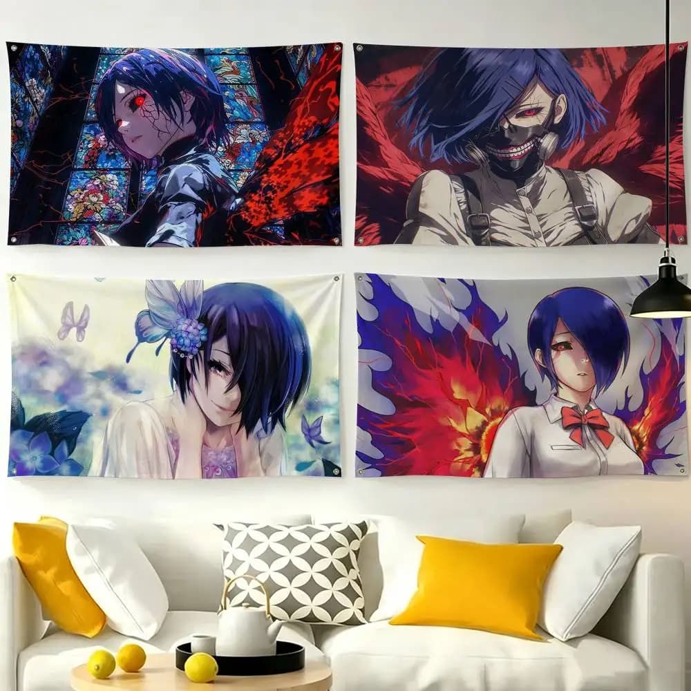 T-Tokyo Ghoul Kirishima Touka Flags Wall Hanging Tapestry Outdoor Garage Room Decorative flag Background Blanket