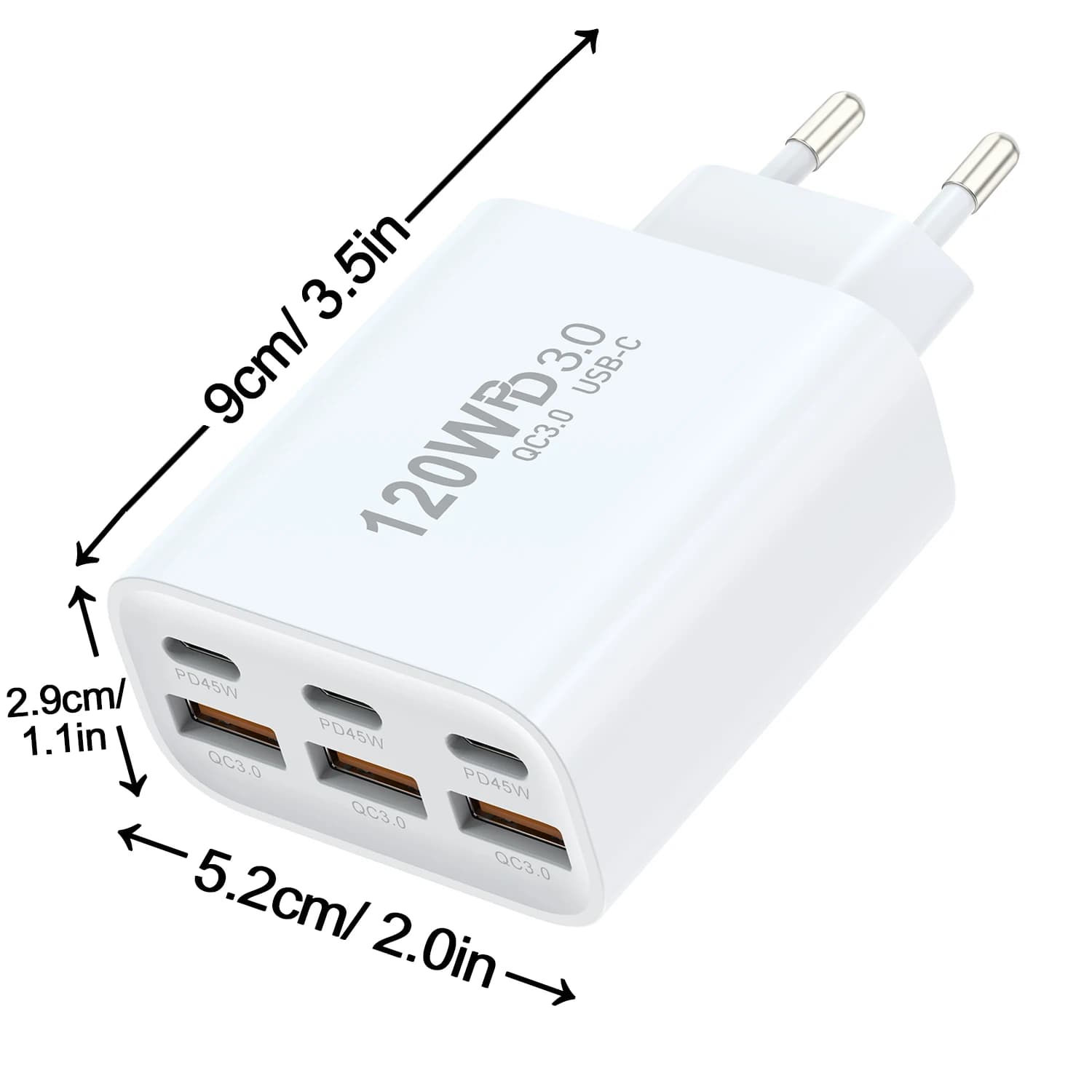 120W Multi Port USB Type C Quick Fast Charger PD QC3.0 Wall Power Adapter EU AU US UK Plug For iPhone 17 16 15 14 Samsung Xiaomi
