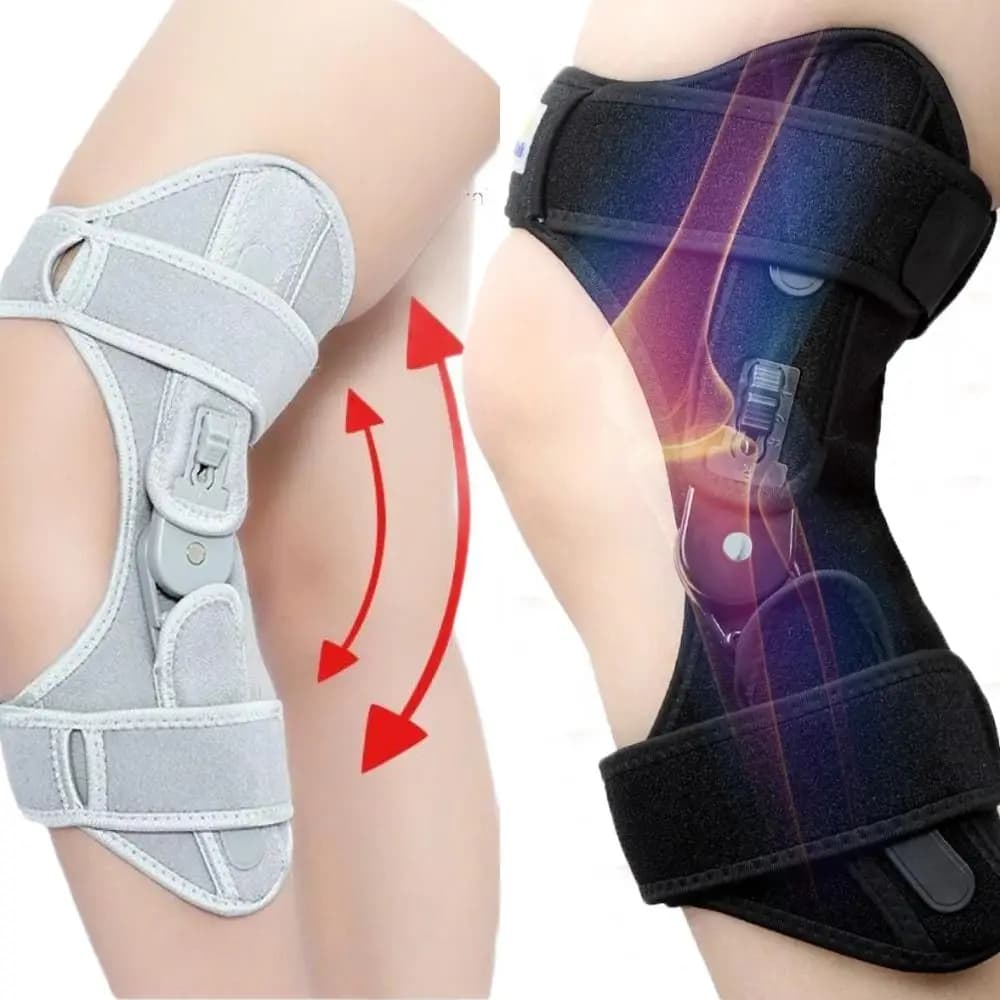 Potente dispositivo di assistenza al ginocchio con molle di rimbalzo, protezione del ginocchio regolabile e traspirante, stabilizzatore a molla antiscivolo